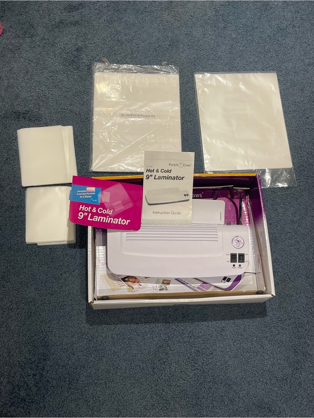 9" Hot & Cold Laminator - White/Purple